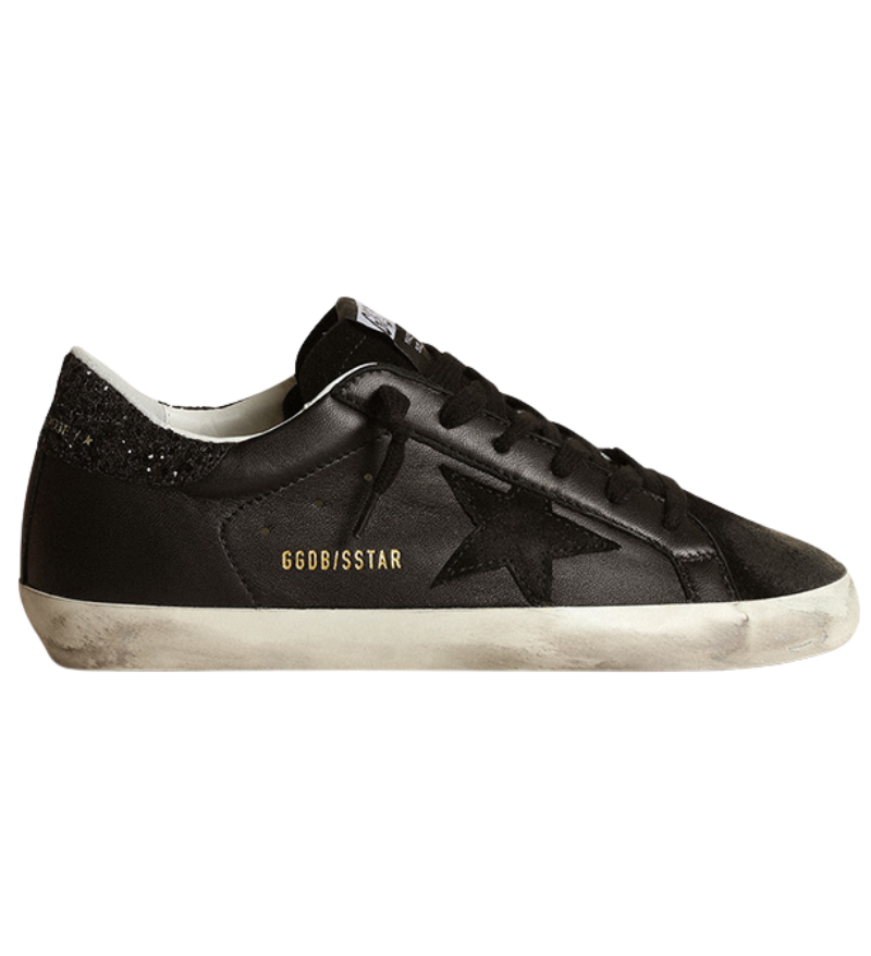 Nappa Golden Goose Black Glitter Star SUPER-STAR NAPPA AND STAR