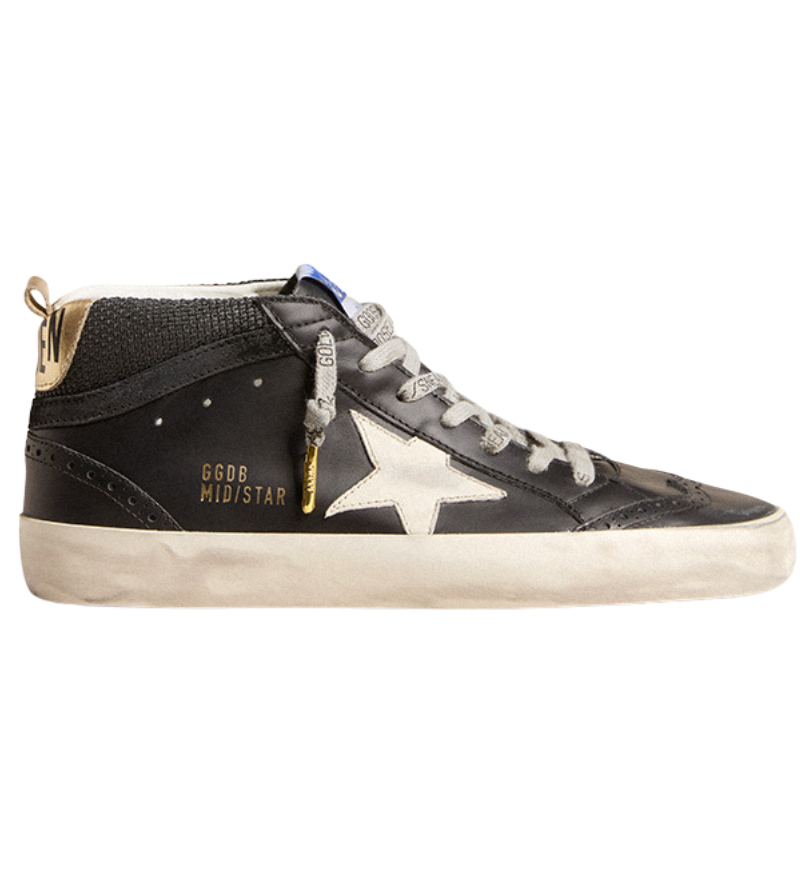 GOLDEN GOOSE MID STAR DOUBLE QUARTER BLACK Les Jumelles Galway