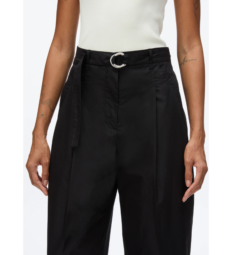 Double Pleat Wide Cropped Pants