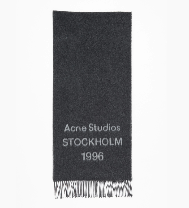 Logo Scarf – Wide Black/White