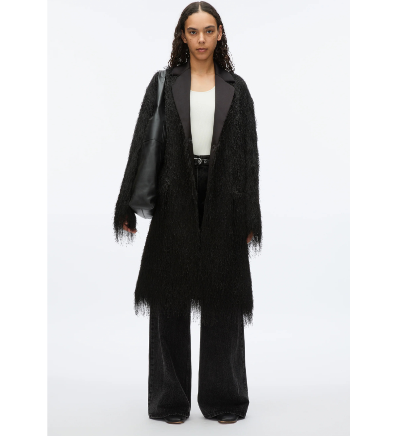 3.1 Phillip Lim Fringe Tuxedo Coat in Black