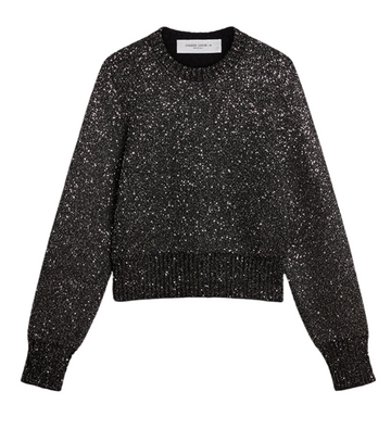 Journeys W’s Cropped Knit Crew Neck Sequins Jumper.