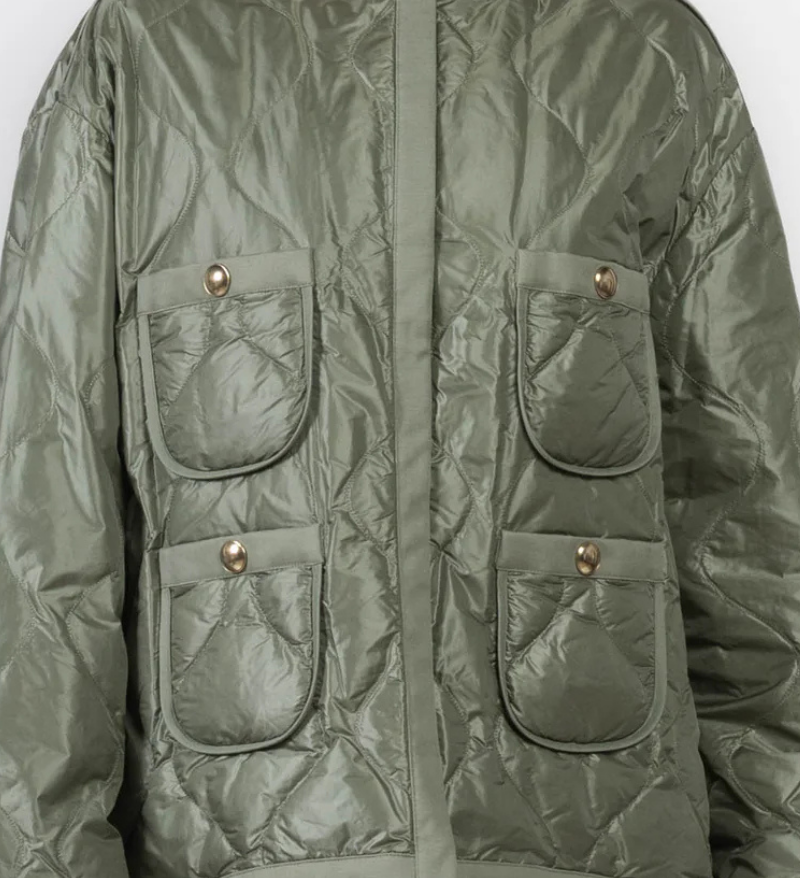 Green Quilted Puffer Jacket