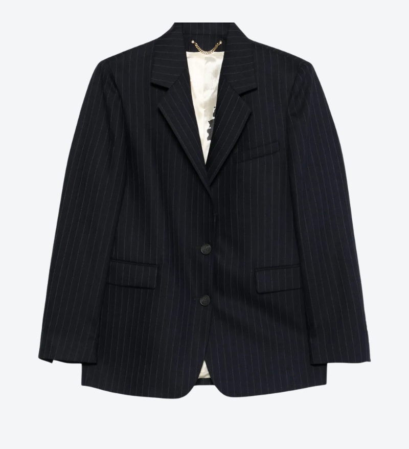 Pinstripe Single‑Breasted Blazer