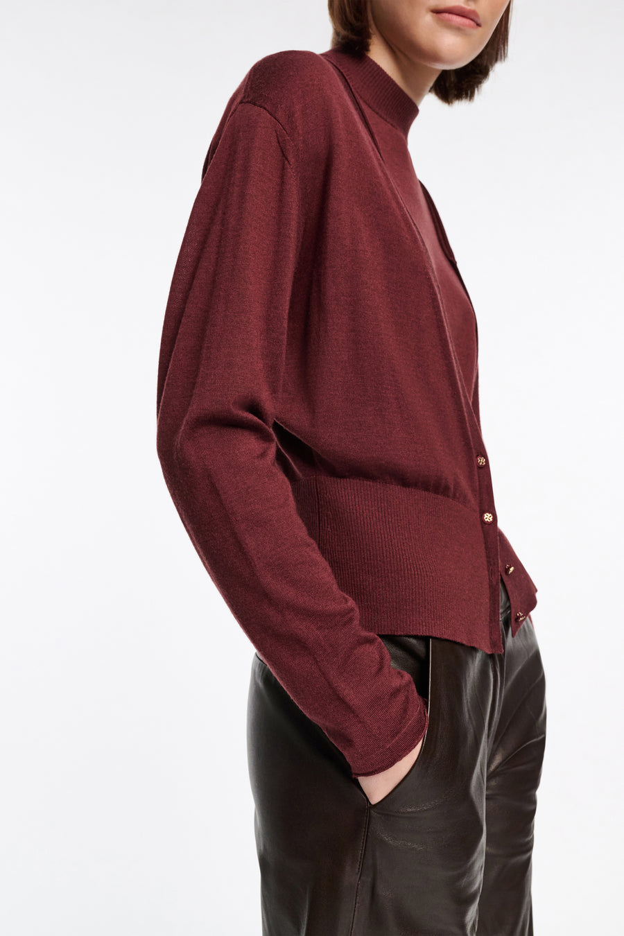 Essential Ease Cardigan Deep Redbrown