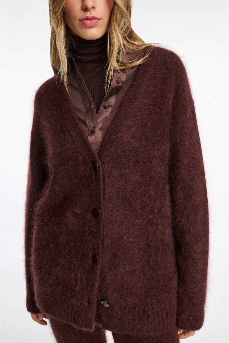 Fluffy Mohair Wool Cardigan