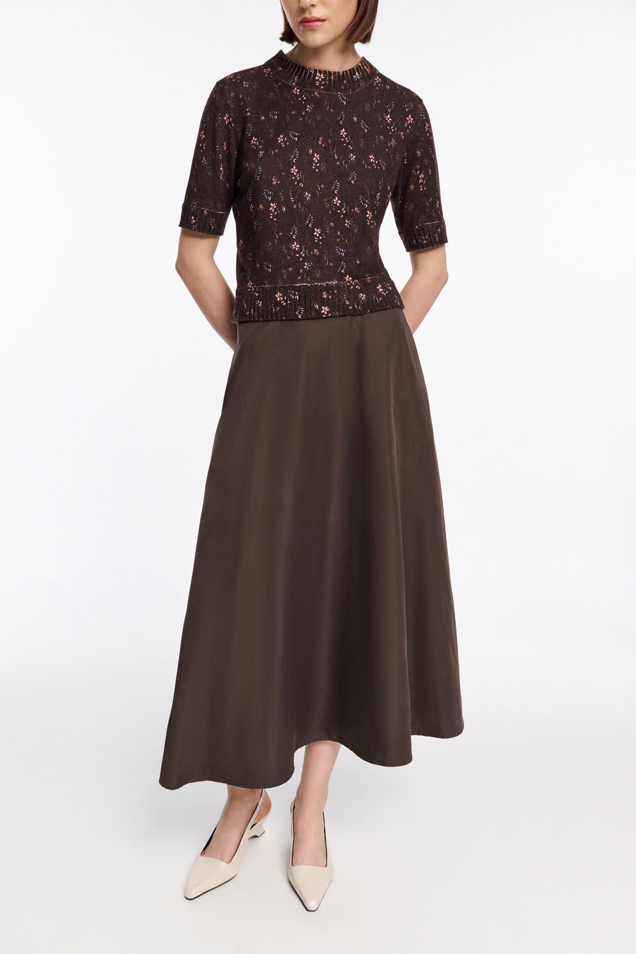 Sporty Elegance Skirt Chocolate Brown