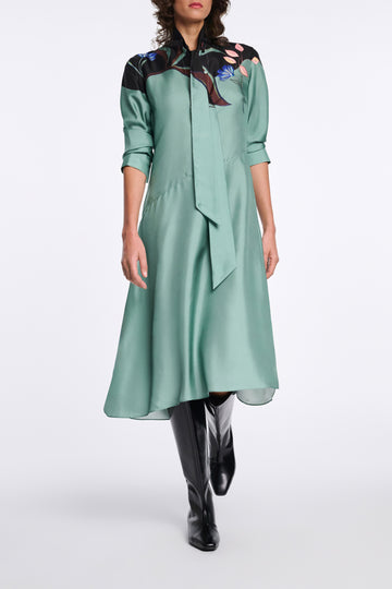 Seductive Bloom Silk Midi Dress