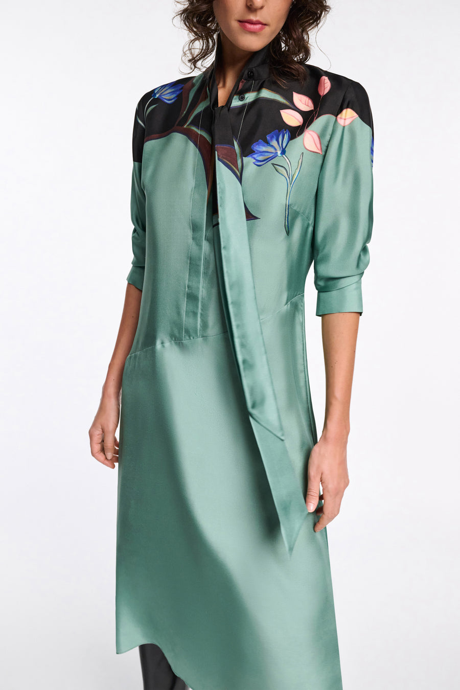 Seductive Bloom Silk Midi Dress