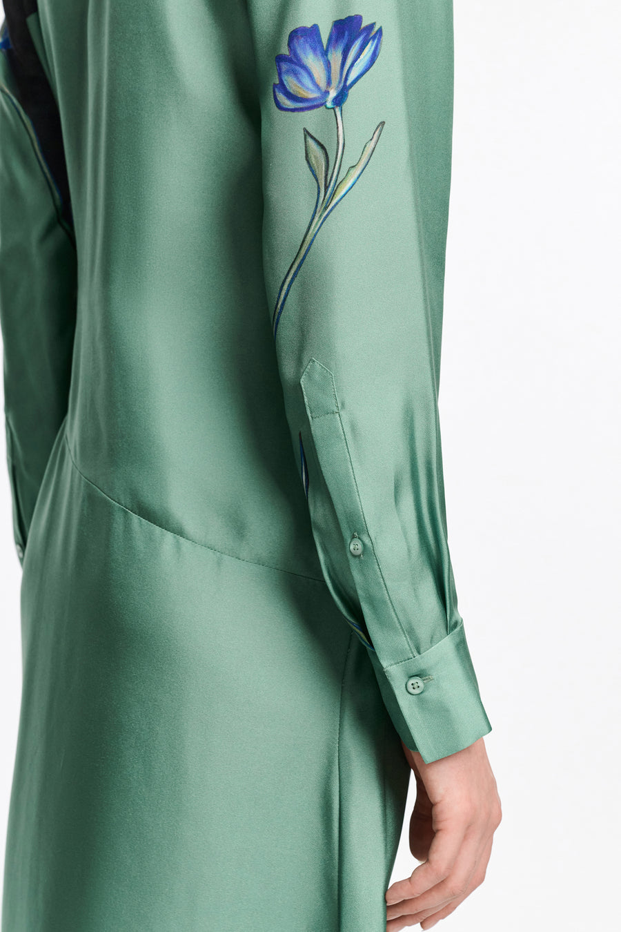 Seductive Bloom Silk Midi Dress