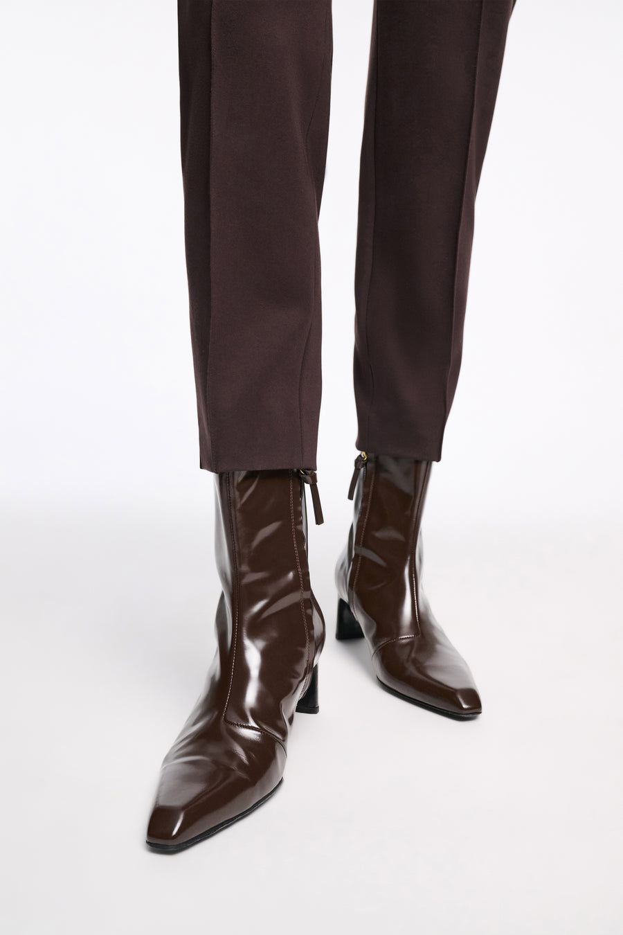 Subtle Shine Ankle Boot Chocolate Brown