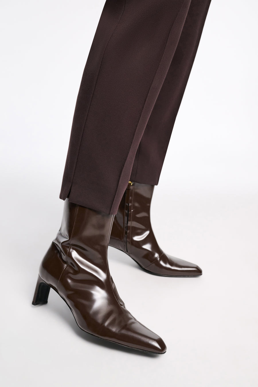 Subtle Shine Ankle Boot Chocolate Brown