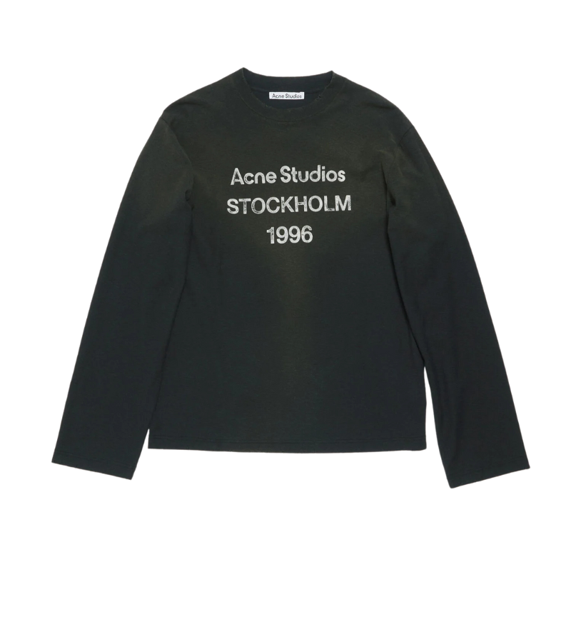 ACNE LOGO BLACK T-SHIRT RELAXED