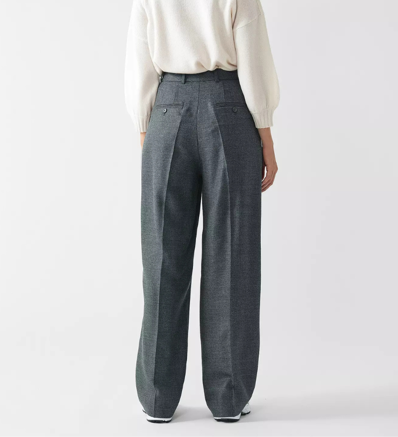 Wide Leg Pleat Trouser