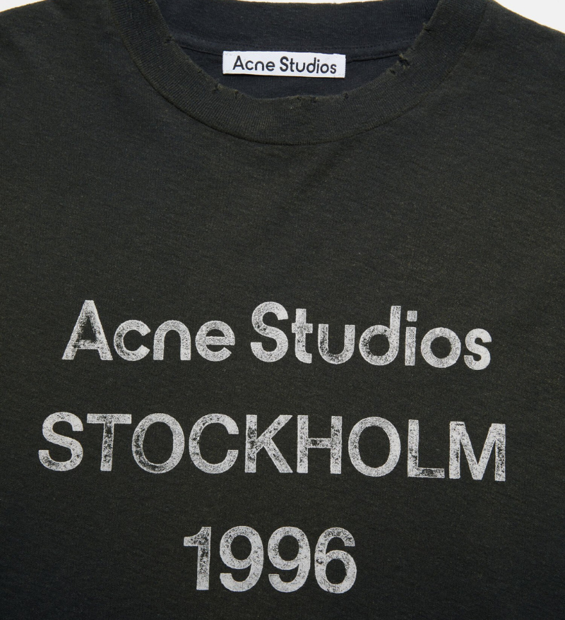 ACNE LOGO BLACK T-SHIRT RELAXED