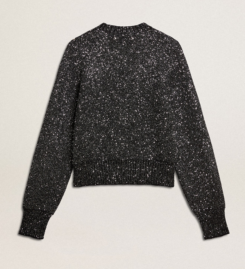 Journeys W’s Cropped Knit Crew Neck Sequins Jumper.