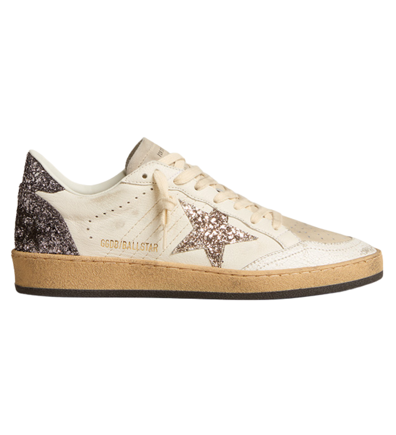 GOLDEN GOOSE BALLSTAR NAPPA UPPER WITH ORNAMENTAL