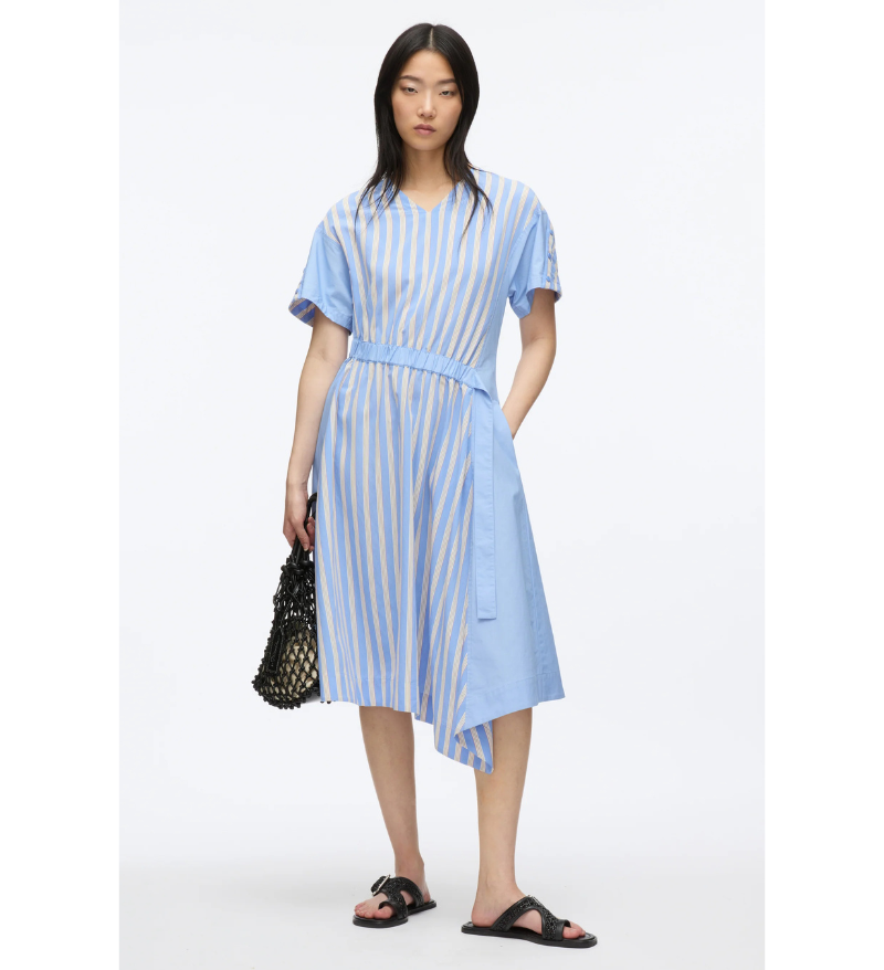 3.1 Phillip Lim SS Dress with Asymmetric Waist in Oxford Blue
