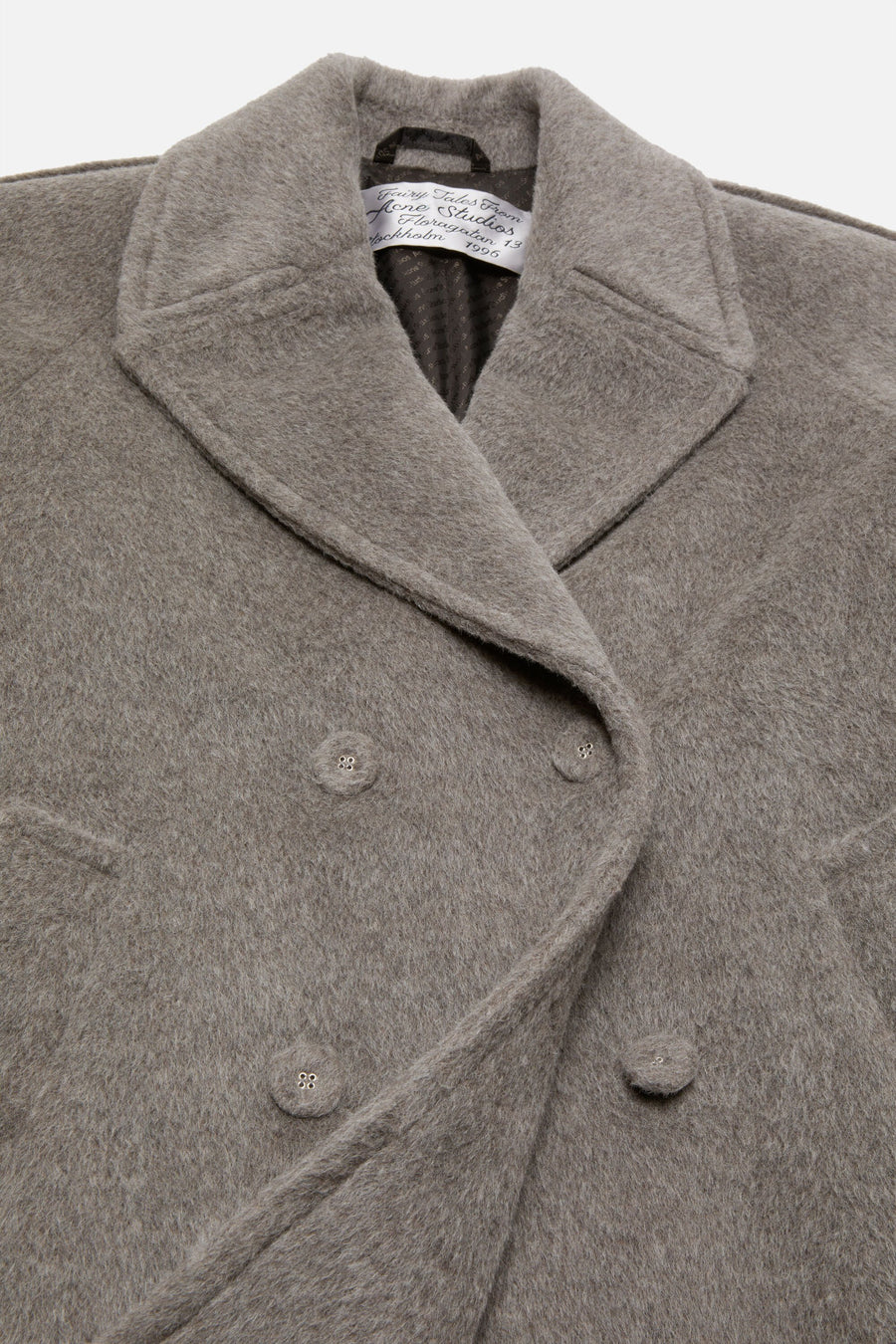Double-Breasted Wool Coat – Warm Grey Melange