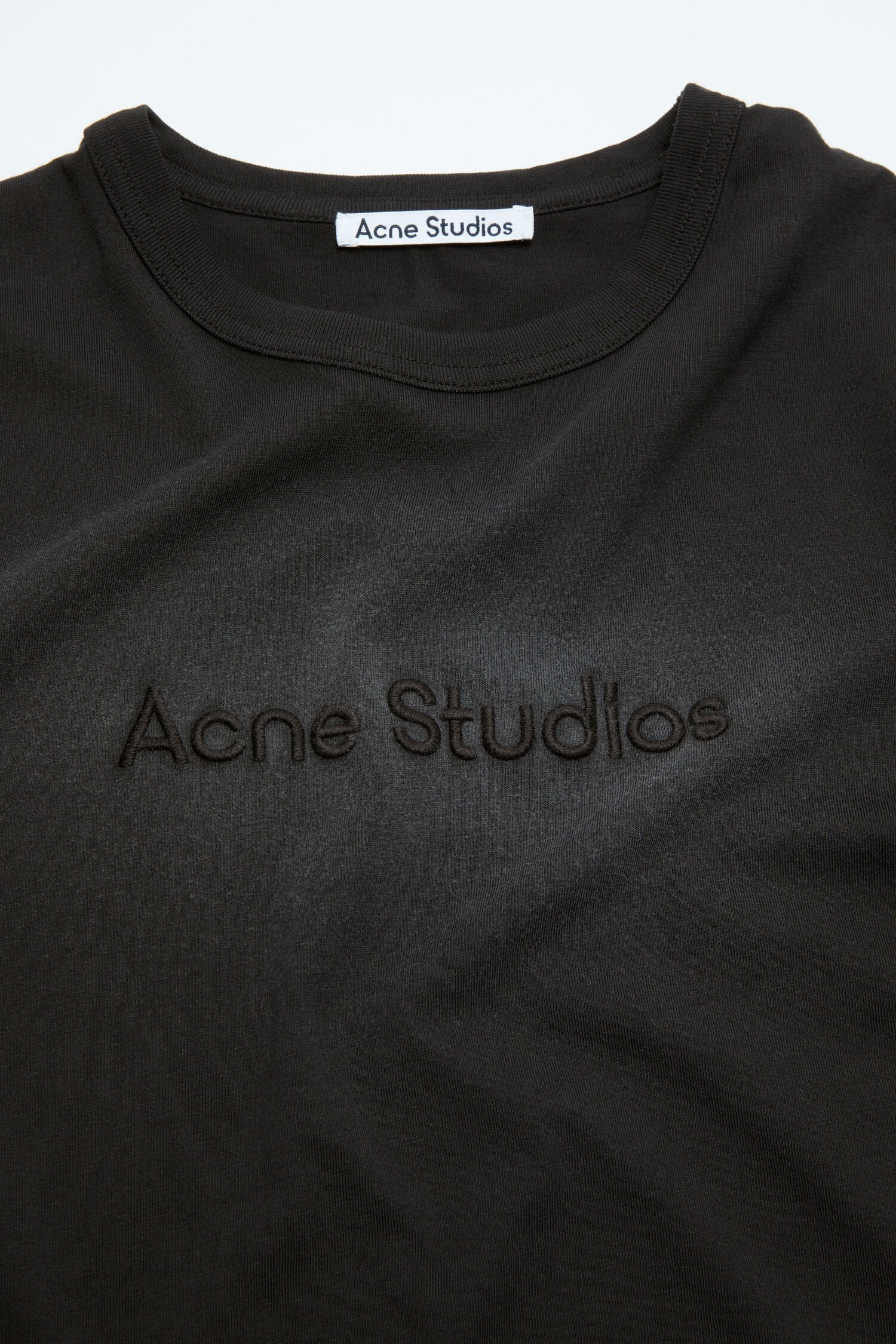 Acne Studios fitted faded black logo T-shirt side view