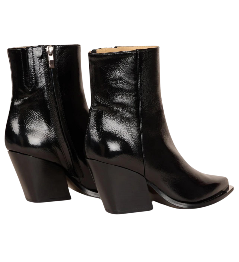 Black Leather Ankle Boots