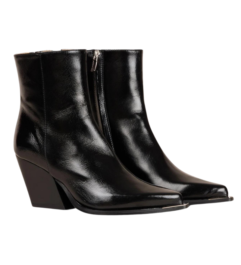 Black Leather Ankle Boots