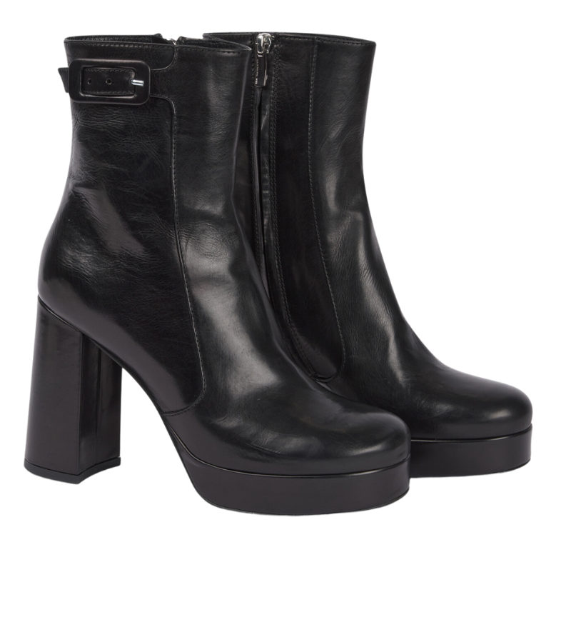 Black Grace Leather Platform Boots