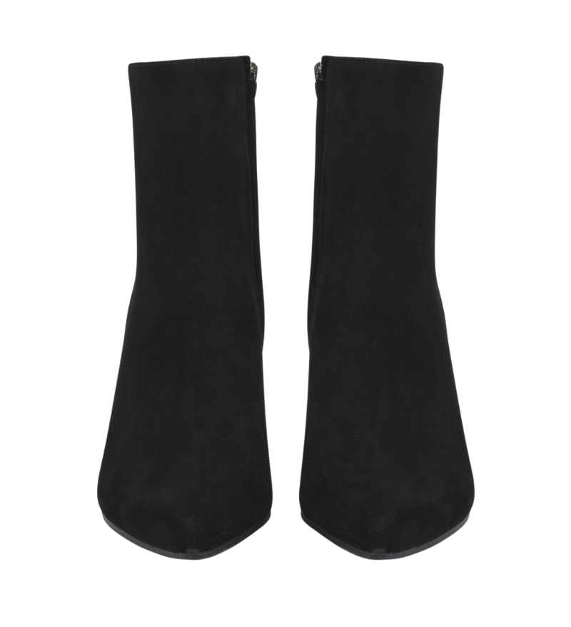 Black Suede Zipped Boots