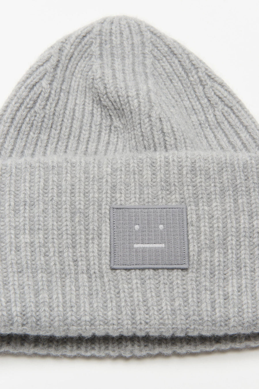 Large Face Logo Beanie – Light Grey Melange