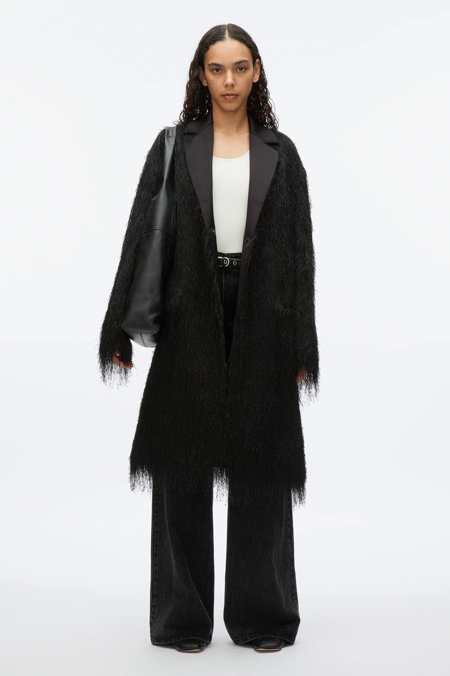 3.1 Phillip Lim Fringe Tuxedo Coat in Black
