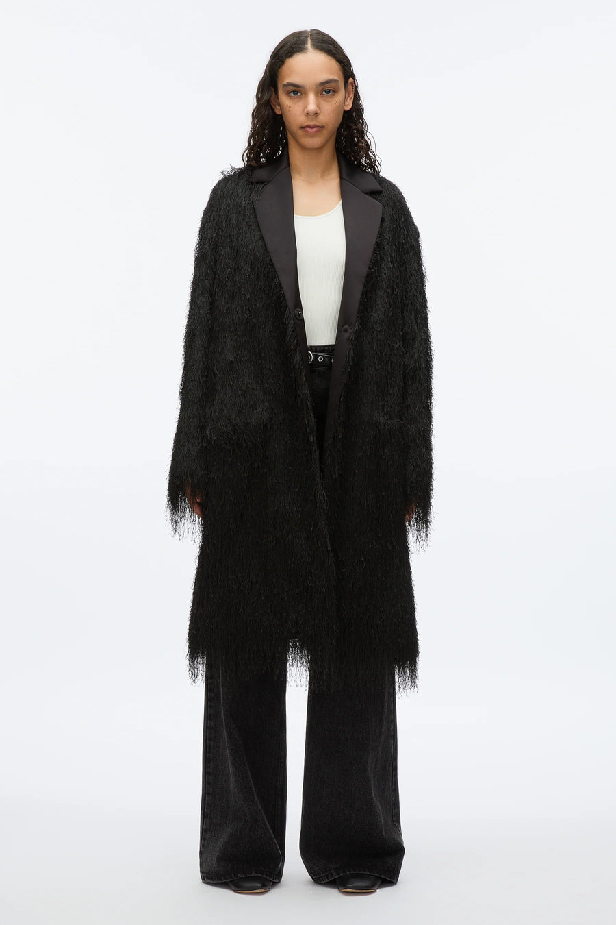 3.1 Phillip Lim Fringe Tuxedo Coat in Black