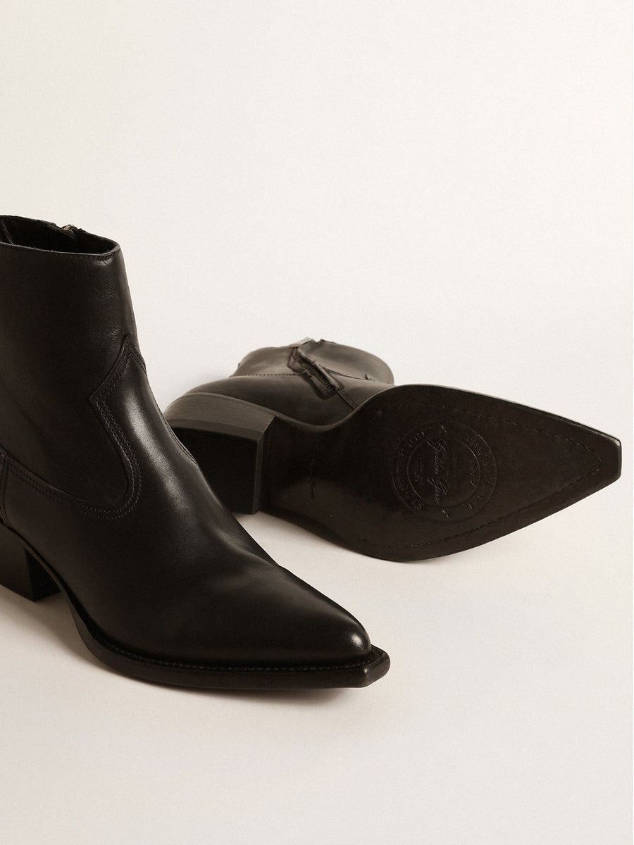 GOLDEN GOOSE BLACK LEATHER BOOTS