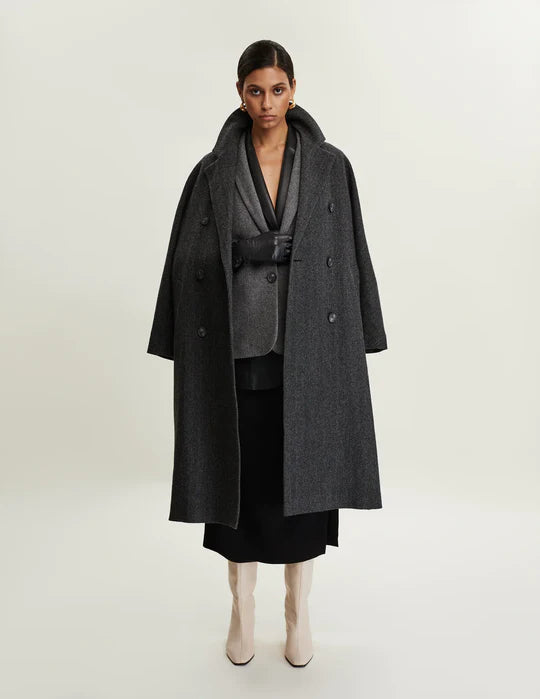 Hawthorn Coat Grey-Black Herringbone