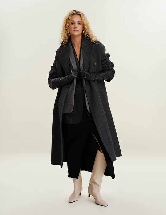 Hawthorn Coat Grey-Black Herringbone