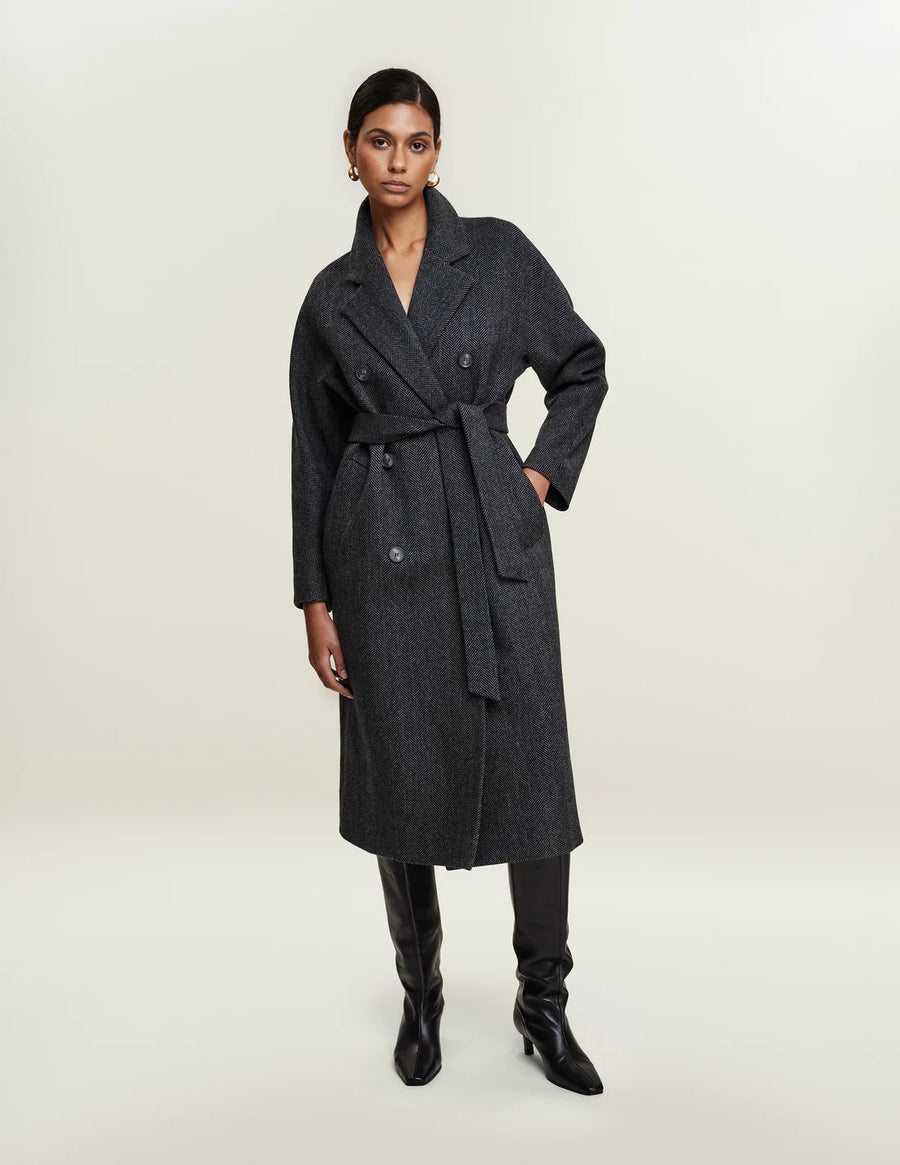 Hawthorn Coat Grey-Black Herringbone