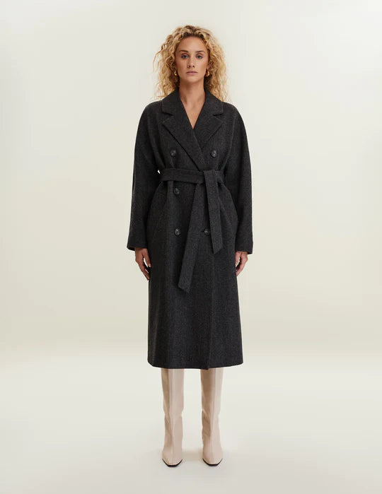 Hawthorn Coat Grey-Black Herringbone
