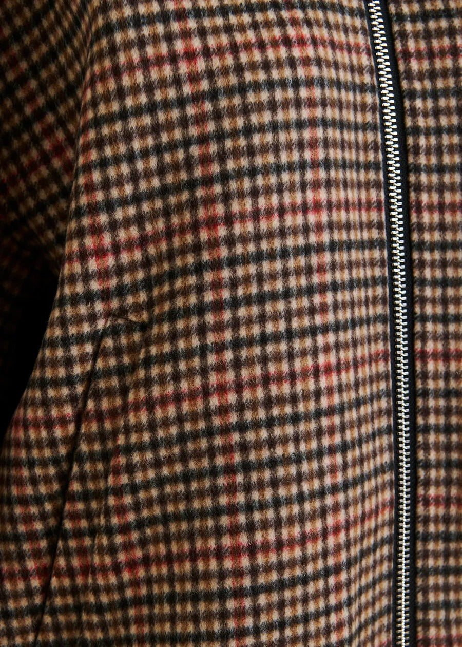 Brown Red Black Check Jacket