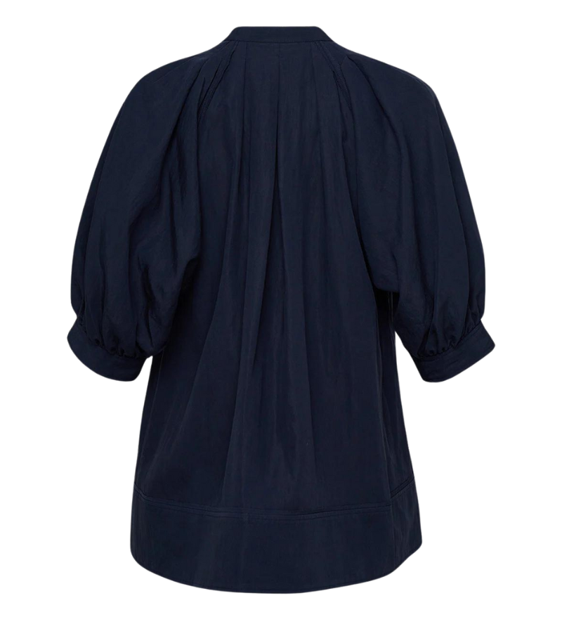 Lantern Sleeve Blouse Navy