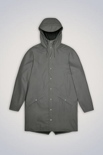 Rains Womens Long Jacket In Grey