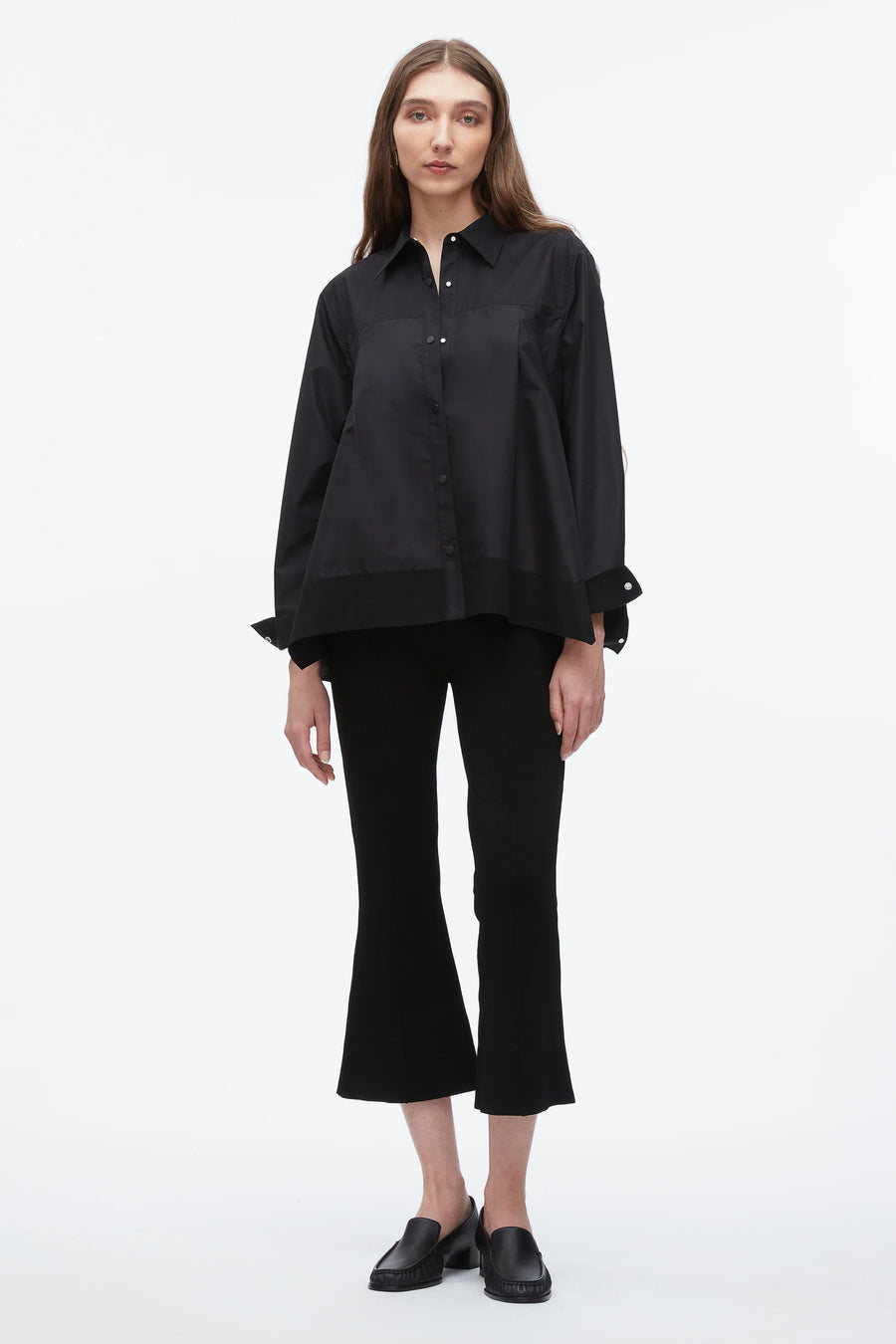 Long Sleeve Shirt with Flounce Hem