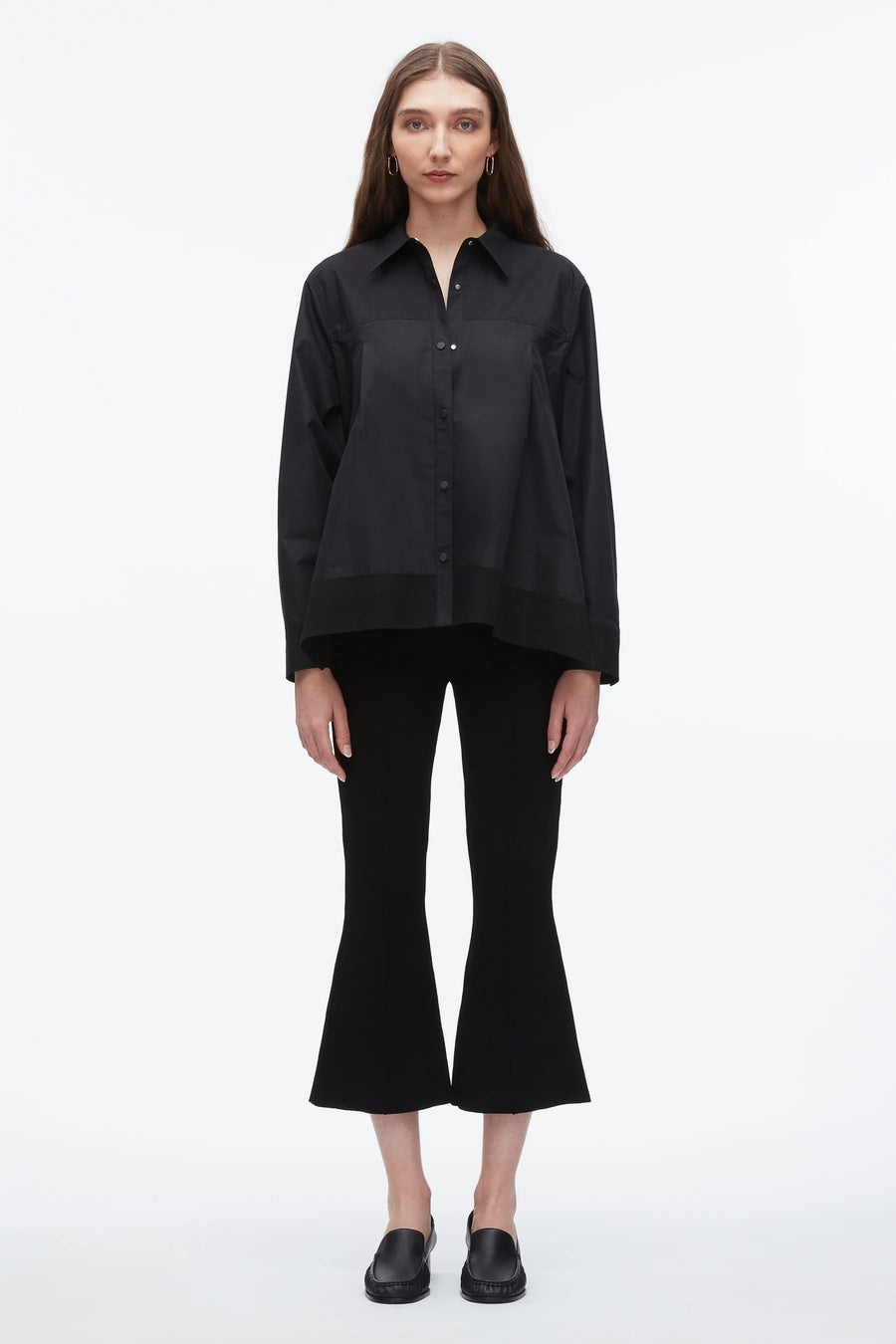 Long Sleeve Shirt with Flounce Hem