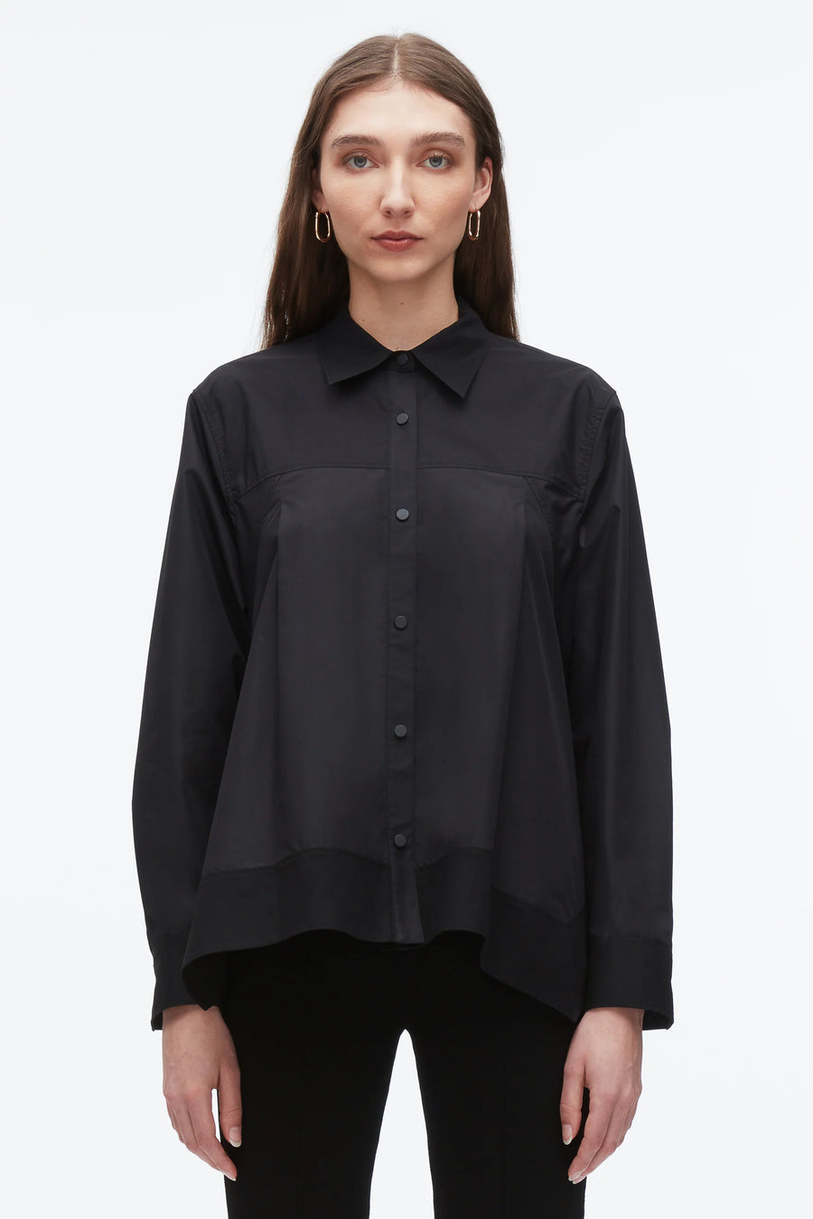 Long Sleeve Shirt with Flounce Hem