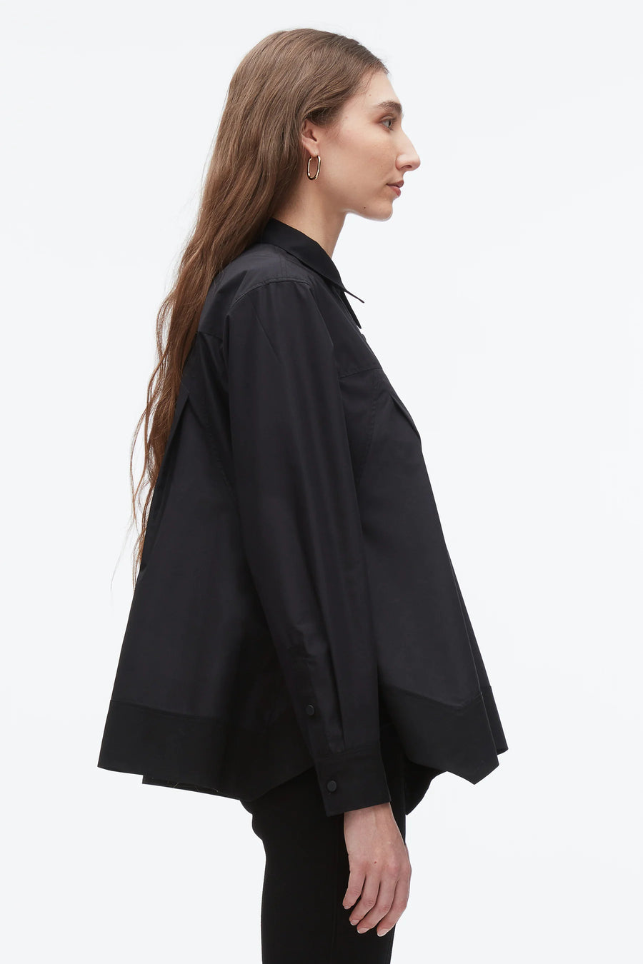 Long Sleeve Shirt with Flounce Hem