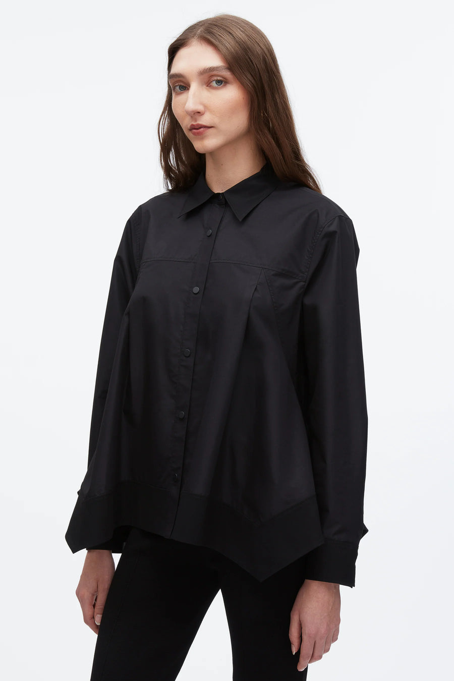 Long Sleeve Shirt with Flounce Hem