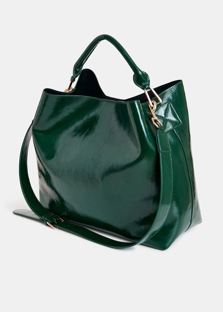 Green Patent Leather Hobo Bag