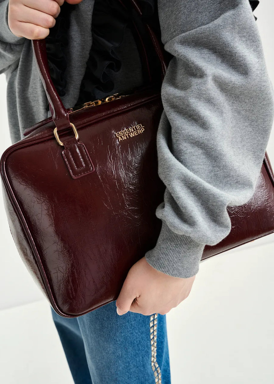 Burgundy Patent Leather Handbag