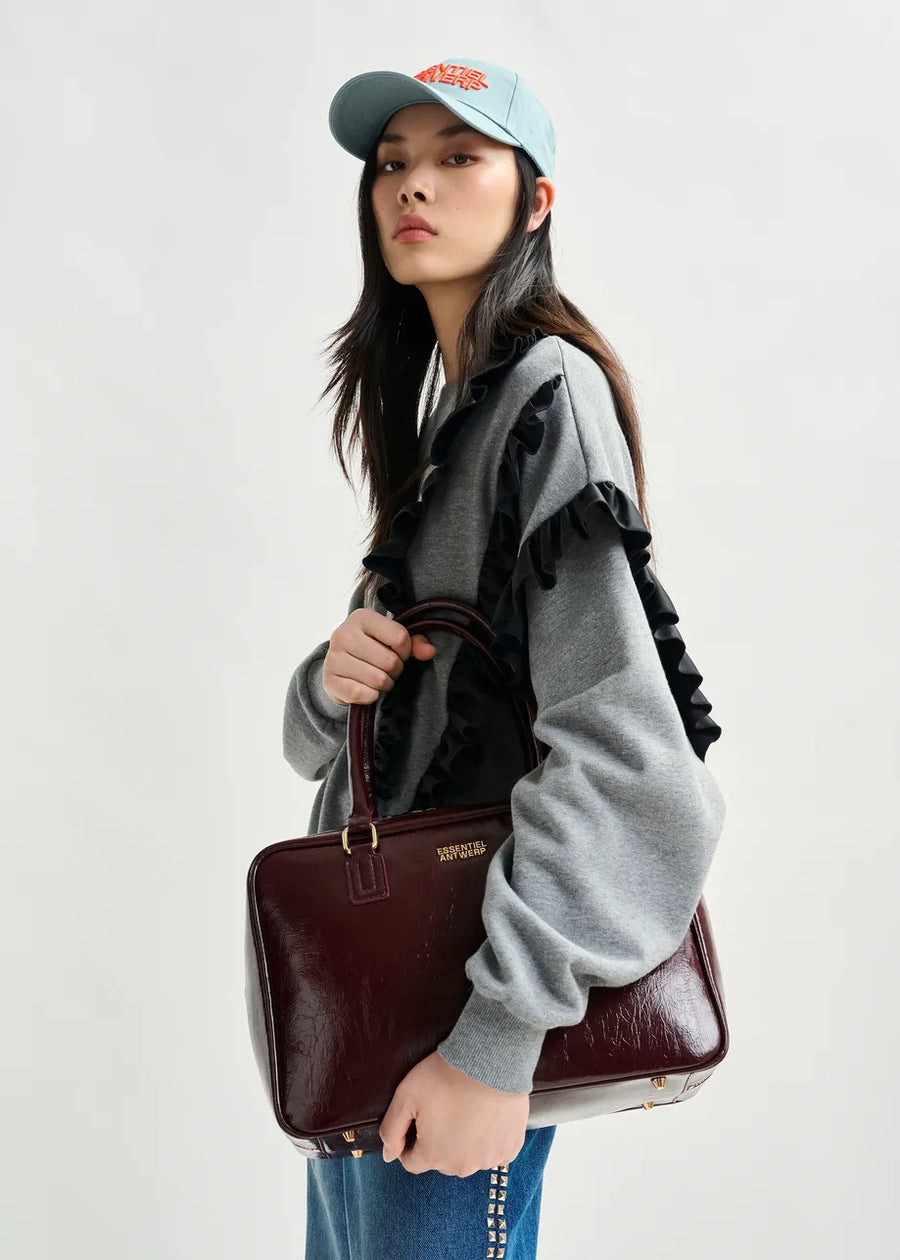 Burgundy Patent Leather Handbag