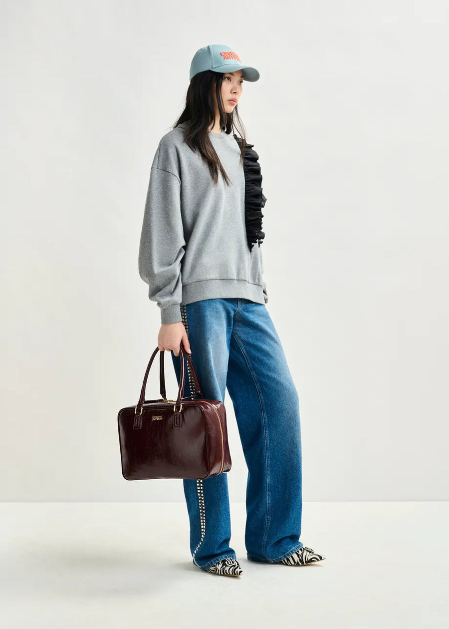 Burgundy Patent Leather Handbag