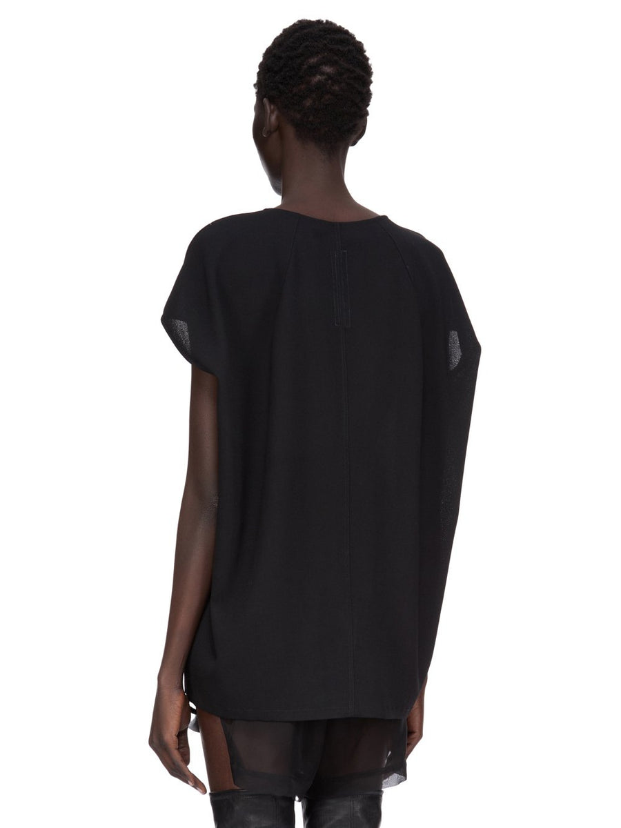 Rick Owens Floating VNeck Wool Top in Black