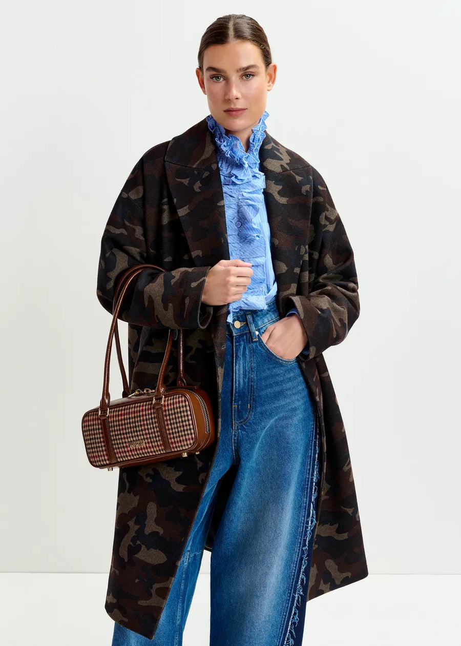 Camouflage Double Breasted Coat